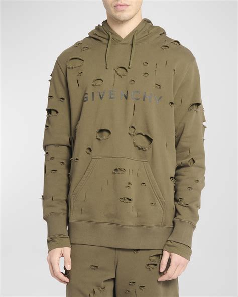 givenchy hoodie beige|givenchy destroyed hoodie.